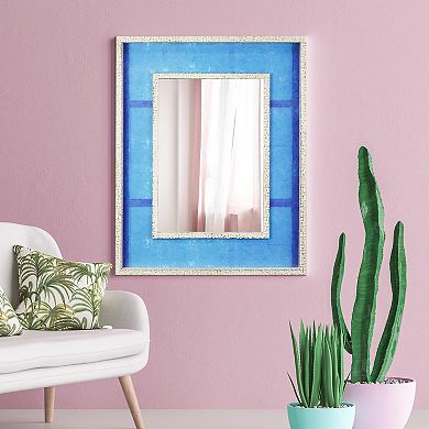 Head West Blue Linear Distressed Wall Mirror