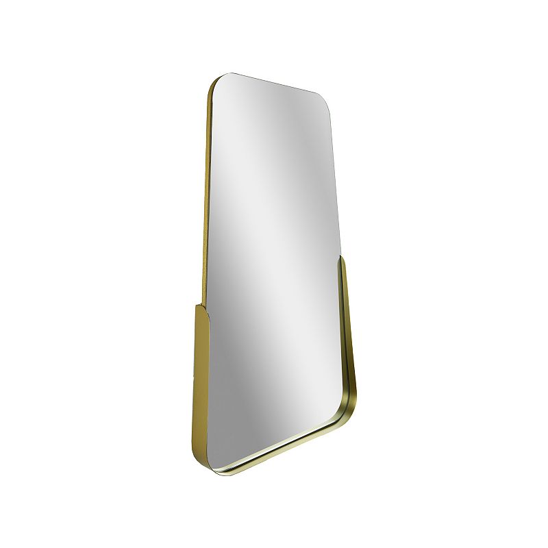 Head West Gold Finish Partial Framed Oblong Wall Mirror, Multicolor