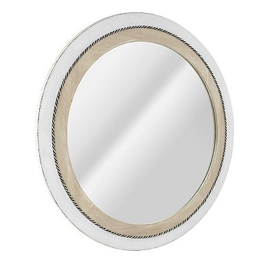 Head West Rustic Framed Round Wall Mirror