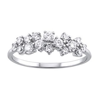 OLIVIA AND HARPER Sterling Silver Cubic Zirconia Cluster Ring