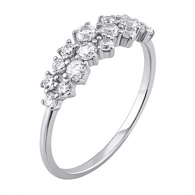 OLIVIA AND HARPER Sterling Silver Cubic Zirconia Cluster Ring