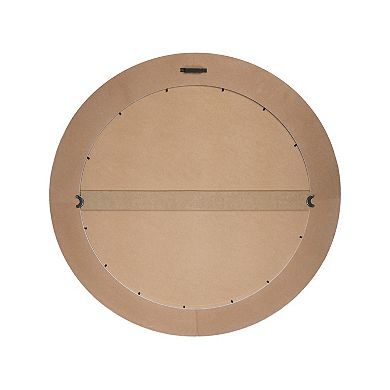 Head West Rustic Whitewash Round Wall Mirror
