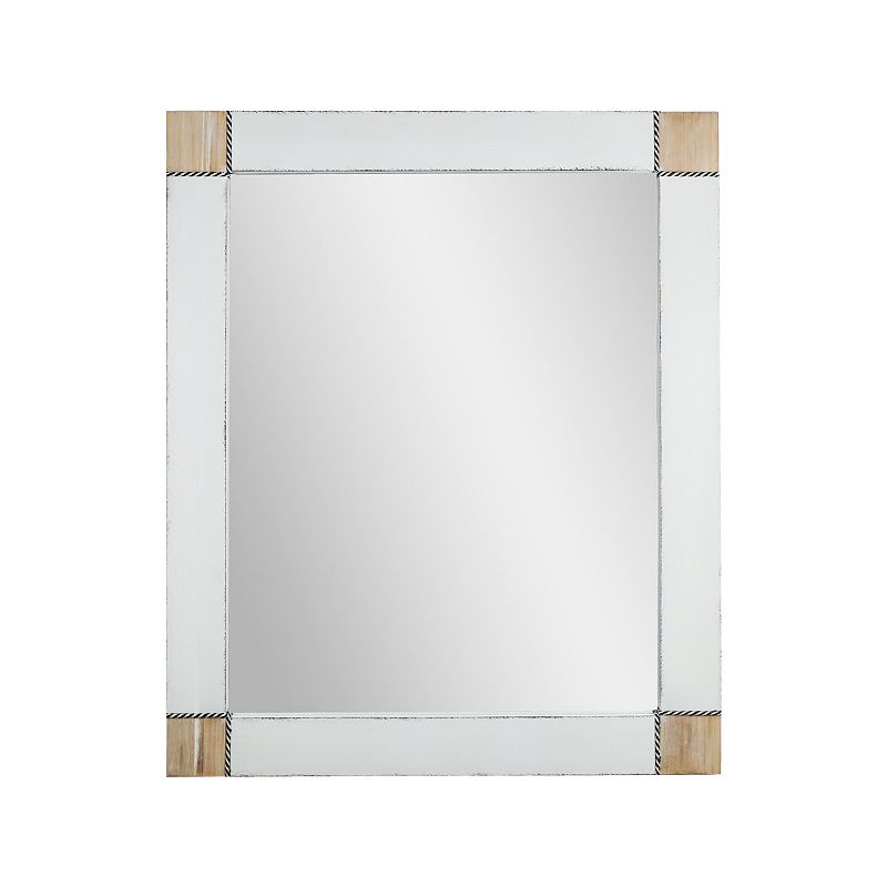 Head West Rustic Whitewash Framed Wall Mirror