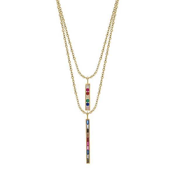 OLIVIA AND HARPER 14k Gold Over Silver MultiColor Cubic Zirconia 2