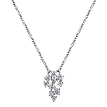 OLIVIA AND HARPER Sterling Silver Cubic Zirconia Drop Pendant Necklace