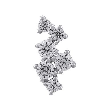 OLIVIA AND HARPER Sterling Silver Cubic Zirconia Cluster Stud Earrings