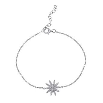 OLIVIA AND HARPER Sterling Silver Cubic Zirconia Starburst Bracelet