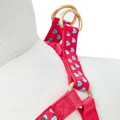 Blueberry Pet Velvety Heart Flocking Dog Harness