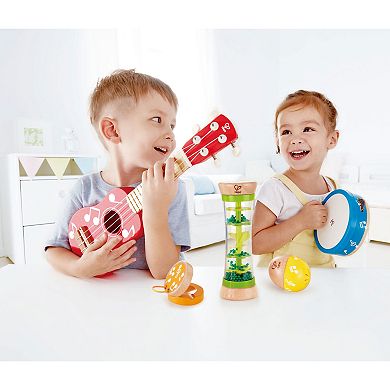 Hape Kids Toddler Preschool 5 Piece Wooden Musical Instrument Toy Mini Band Set