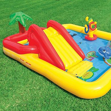 Intex 100" x 77" Inflatable Ocean Play Center Kids Backyard Kiddie Pool & Games
