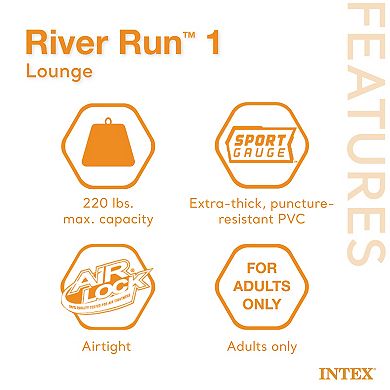 Intex River Run 1 Person Inflatable Tube Raft Float for Lake, Pool, and River