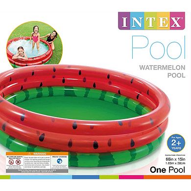 Intex 66-Inch Round Inflatable Outdoor Kids Swimming and Wading Watermelon Pool
