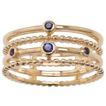 Gemistry 14k Gold Blue Sapphire Stack Ring