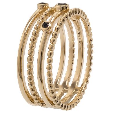 Gemistry 14k Gold Blue Sapphire Stack Ring