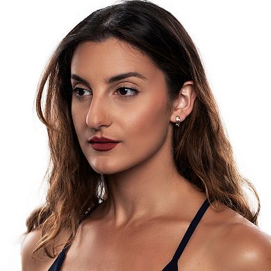 Gemistry 14k Gold Black Onyx Hinged Hoop Earrings