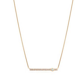 Gemistry 14k Gold Blue & White Topaz Bar Necklace