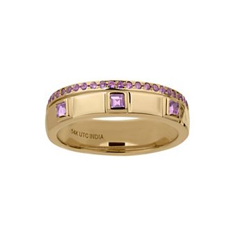 Gemistry 14k Gold Amethyst Band Ring