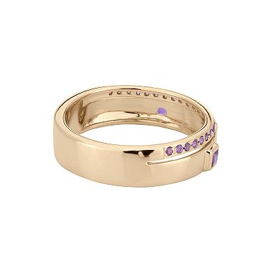 Gemistry 14k Gold Amethyst Band Ring