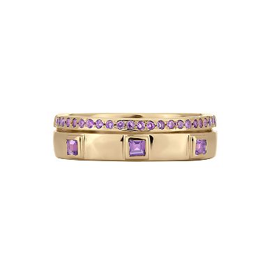 Gemistry 14k Gold Amethyst Band Ring