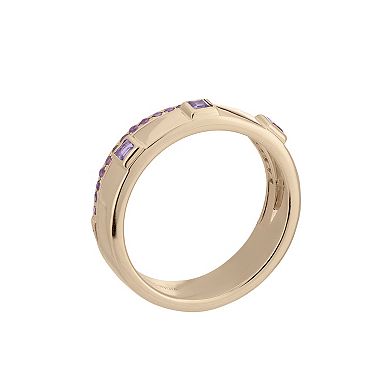 Gemistry 14k Gold Amethyst Band Ring