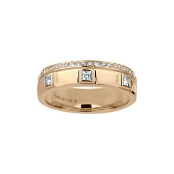 Gemistry 14k Gold Blue Topaz Band Ring
