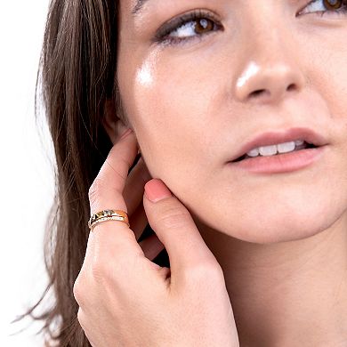 Gemistry 14k Gold Blue Topaz Band Ring