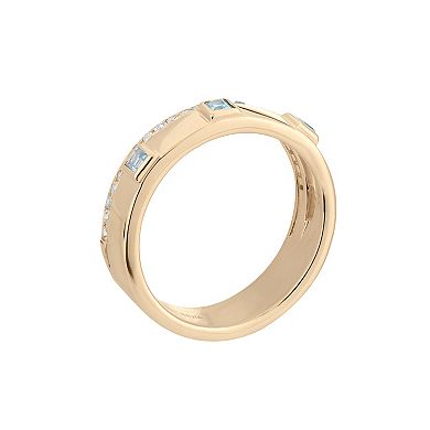 Gemistry 14k Gold Blue Topaz Band Ring