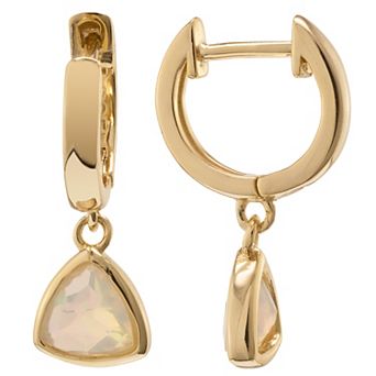 Gemistry 14k Gold Opal Dangle Hoop Earrings