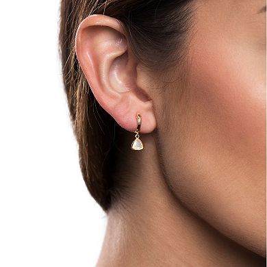 Gemistry 14k Gold Opal Dangle Hoop Earrings