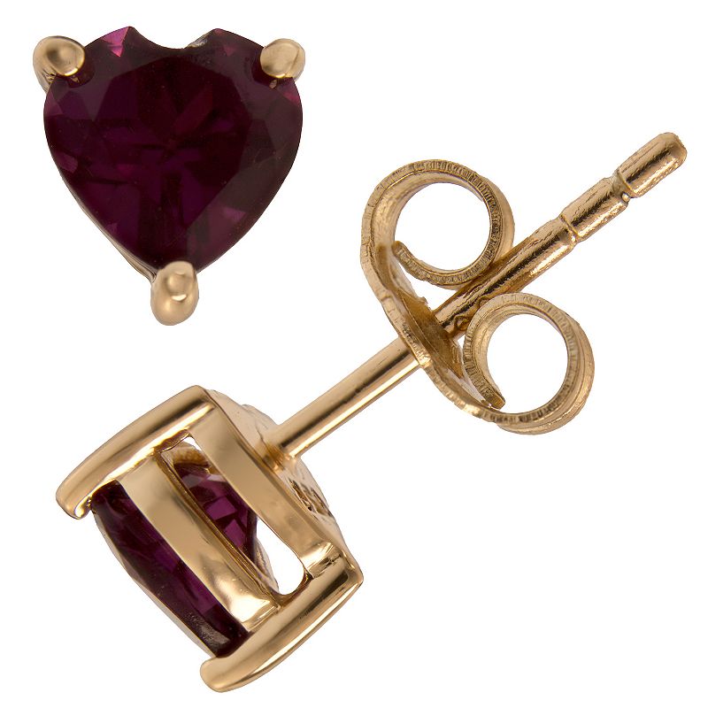 Gemistry 14k Gold Rhodolite Stud Earrings, Women's