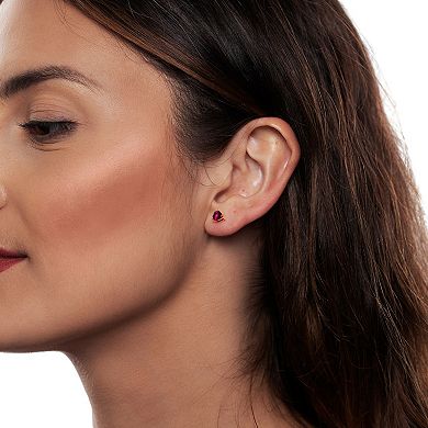 Gemistry 14k Gold Rhodolite Stud Earrings