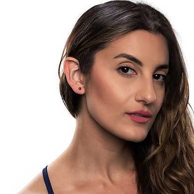 Gemistry 14k Gold Garnet Stud Earrings