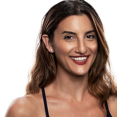 Gemistry 14k Gold Blue Topaz Stud Earrings