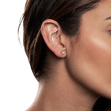 Gemistry 14k Gold Blue Topaz Stud Earrings