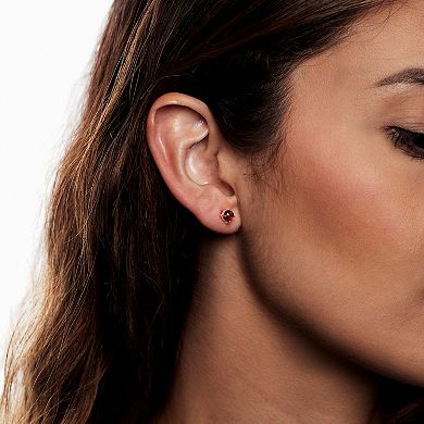 Gemistry 14k Gold Rhodolite Stud Earrings