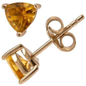 Gemistry 14k Gold Citrine Stud Earrings