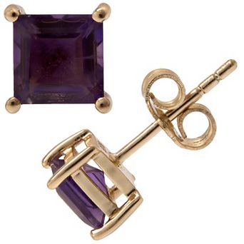 Gemistry 14k Gold Amethyst Stud Earrings