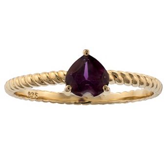 Gemistry 14k Gold Heart Cut Rhodolite Garnet Ring