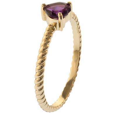 Gemistry 14k Gold Heart Cut Rhodolite Garnet Ring