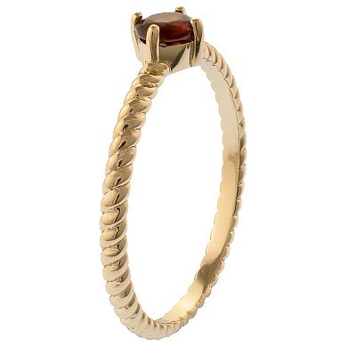 Gemistry 14k Gold Round Cut Garnet Ring