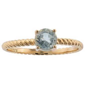Gemistry 14k Gold Round Cut Blue Topaz Ring