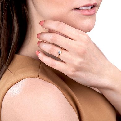 Gemistry 14k Gold Round Cut Blue Topaz Ring