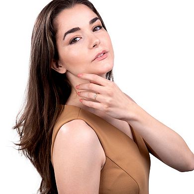 Gemistry 14k Gold Round Cut Blue Topaz Ring