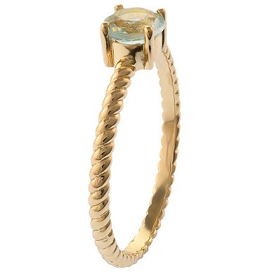Gemistry 14k Gold Round Cut Blue Topaz Ring