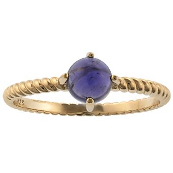 Gemistry 14k Gold Round Cut Iolite Ring