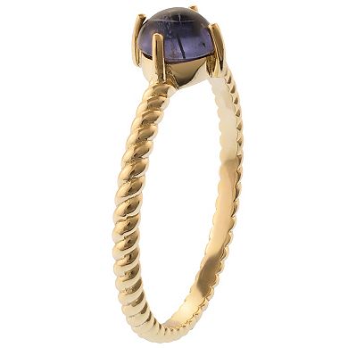 Gemistry 14k Gold Round Cut Iolite Ring