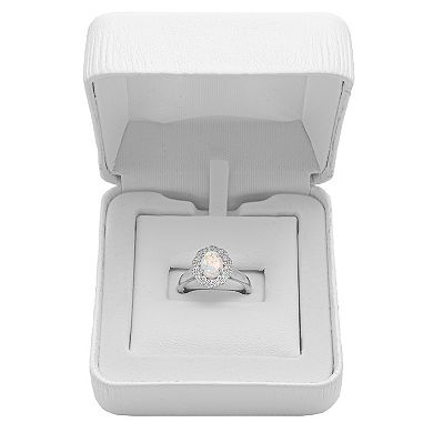 Sterling Silver Lab-Created Opal & Lab-Created White Sapphire Ring