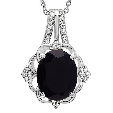 Sterling Silver 1/8 Carat T.W. Diamond & Onyx Pendant & Earring Set