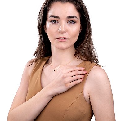 Gemistry 14k Gold Oval Cut Black Opal Necklace