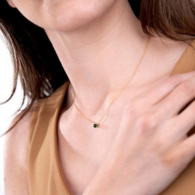 Gemistry 14k Gold Oval Cut Black Opal Necklace